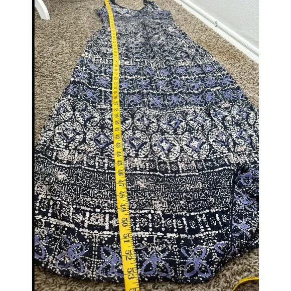 Angie Blue White Babydoll Maxi Dress Womens Sz S Boho Beachy Vacation Cruise - Picture 9 of 9